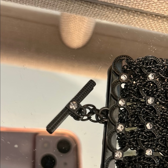 Black Beaded Cuff Bracelet with Shimmering Texture Stunning - Picture 11 of 16